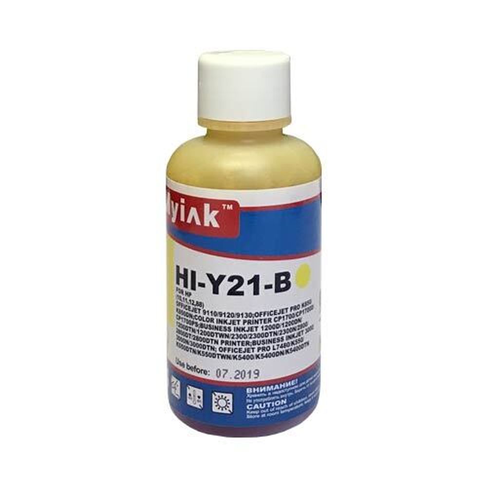 Чернила для HP ( 82/85/10/11/88) HP Designjet30/30n/90/90r/90gp/130 C9427A (100мл, yellow, Dye) HI-Y21-B MyInk Чернила для HP ( 82/85/10/11/88) HP Designjet30/30n/90/90r/90gp/130 C9427A (100мл, yellow, Dye) HI-Y21-B MyInk