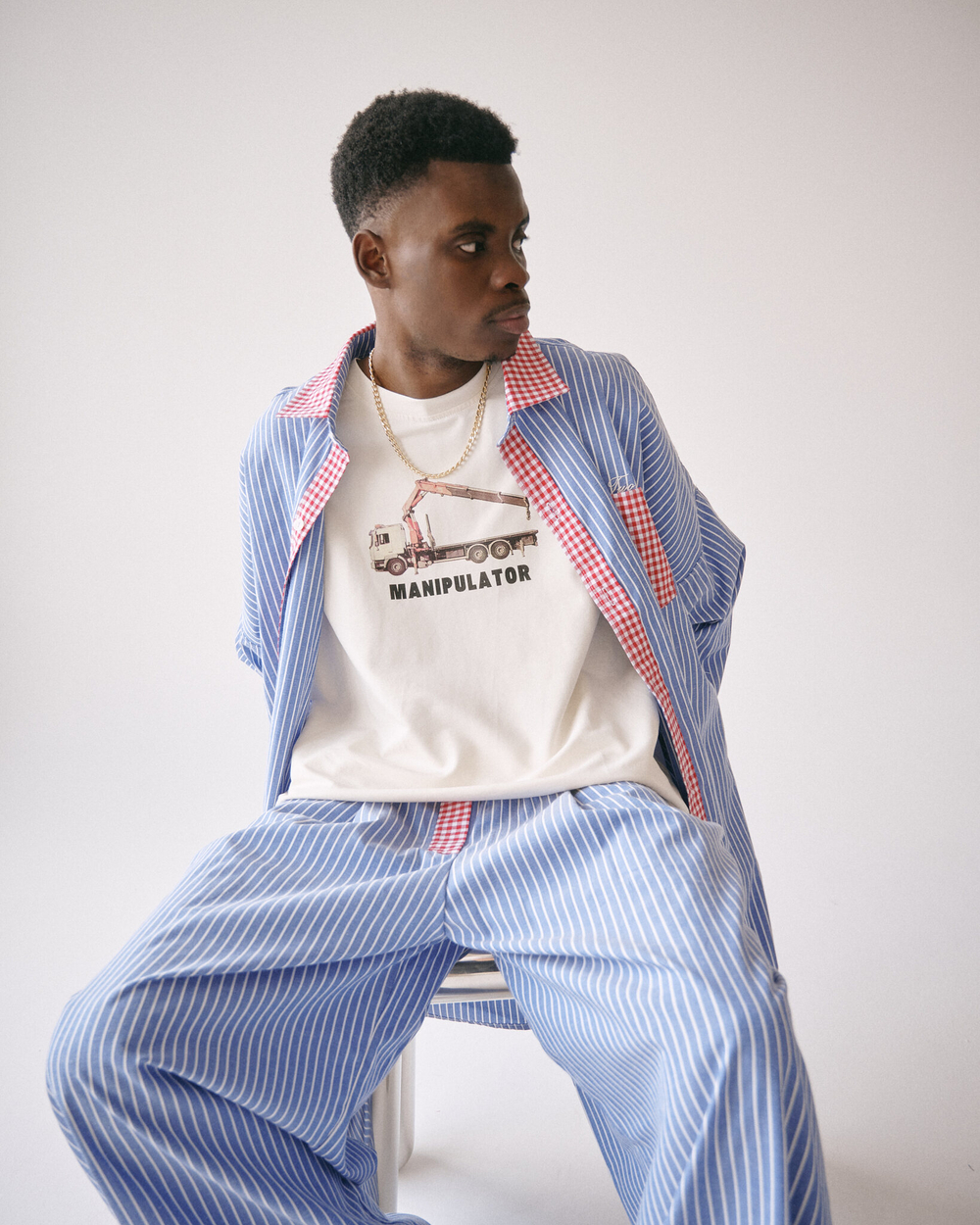 Oversized Shirt Blue-Red