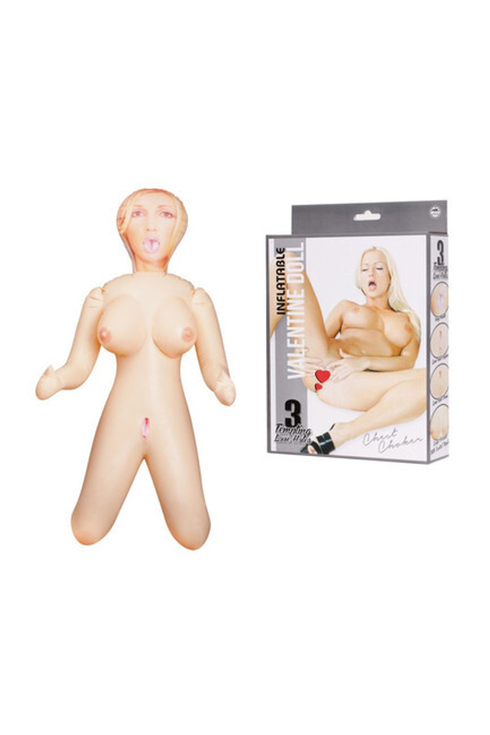 Надувная секс-кукла "Inflatable Valentine Doll Chest Choker" (Цвет: телесный)