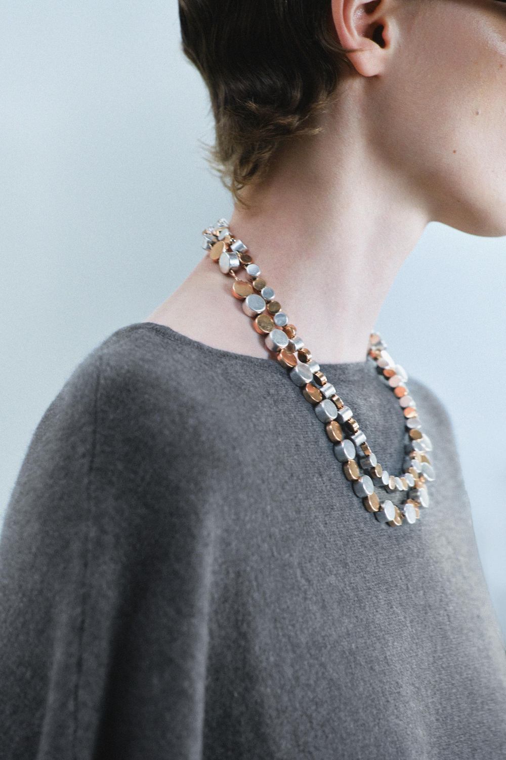 ZARA НАБОР ИЗ 2 ОЖЕРЕЛИЙ С КРУГЛЫМИ ЭЛЕМЕНТАМИ, ЗОЛОТОЙ/СЕРЕБРЯНЫЙ