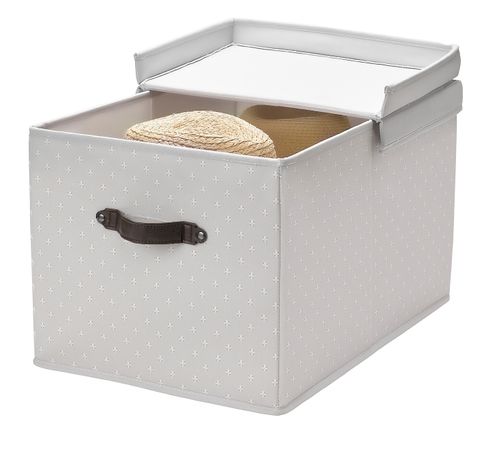 Коробка с крышкой IKEA BLADDRARE (БЛЭДДРАРЕ), Серый с рисунком, 35x50x30 см