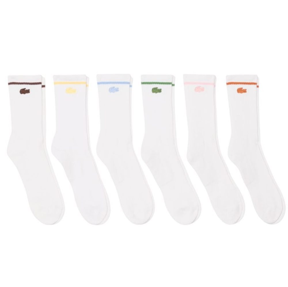 Skarpety tenisowe Lacoste Ribbed 6P - white
