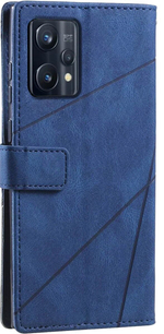 Дизайнерский чехол-книжка из кожи для REALME 9 PRO+ и 9 4G (3521) с отделом для наличных, 3 слотами для карт и подставкой