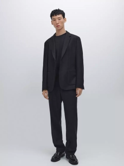 Massimo Dutti Брюки из шерстяной смеси, темно-синий