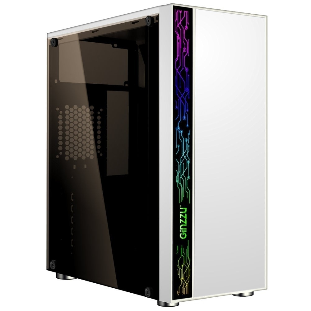 Ginzzu A390 White Window RGB подсветка 1*USB 3.0, 2*USB 2.0, AU