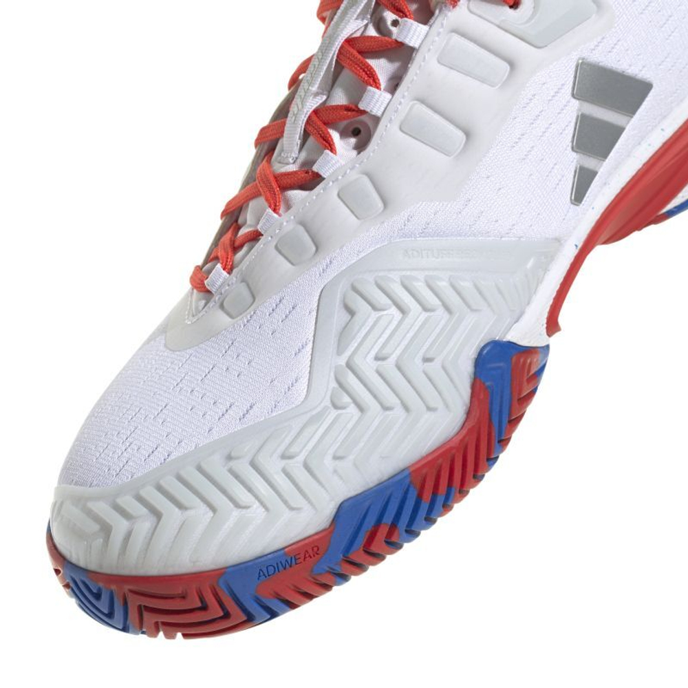 Мужские кроссовки теннисные Adidas Barricade M - cloud white/silver metallic/bright royal