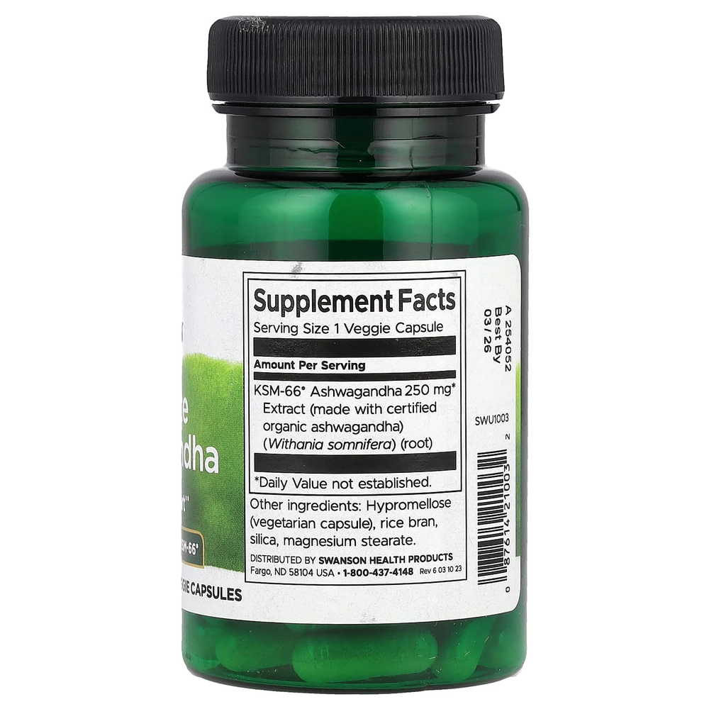 Swanson Vitamins, Ultimate Ashwagandha, 250 мг, 60 растительных капсул