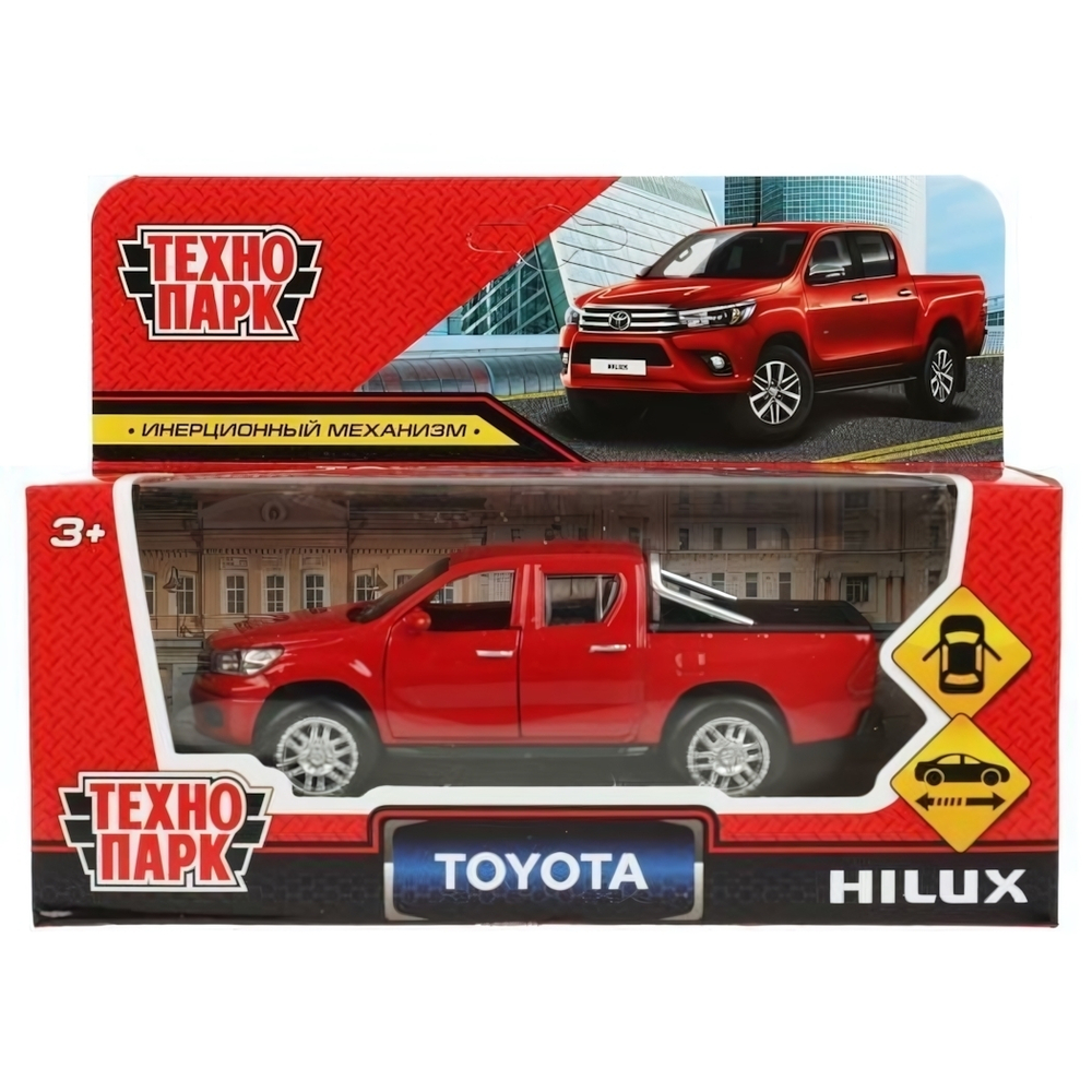 Модель ин. мет. "Toyota Hilux" 12см двери, красный HILUX-12-RD (Технопарк)
