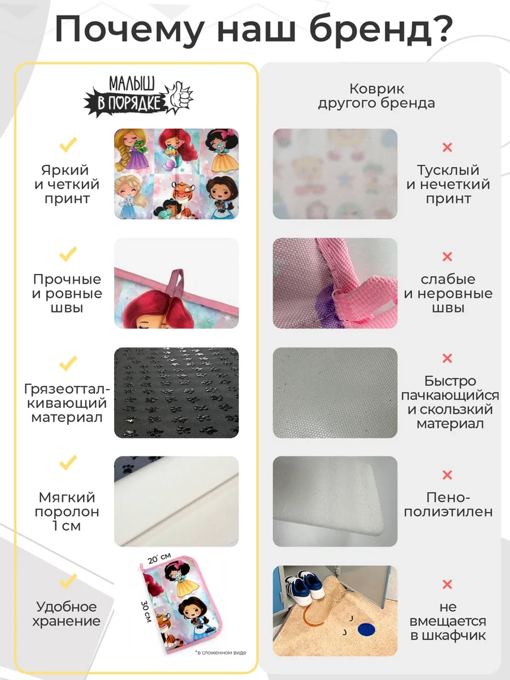 Коврик в садик для переобувания девочке