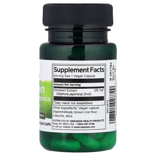 Swanson Vitamins, Генистеин из софоры японской, 125 мг, 60 веганских капсул