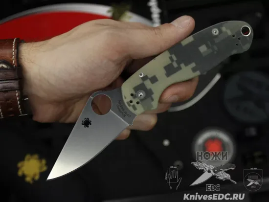 Нож складной Spyderco Para 3 223GPCMO c клинком из стали CPM-S45VN, рукоять камуляжный G10
