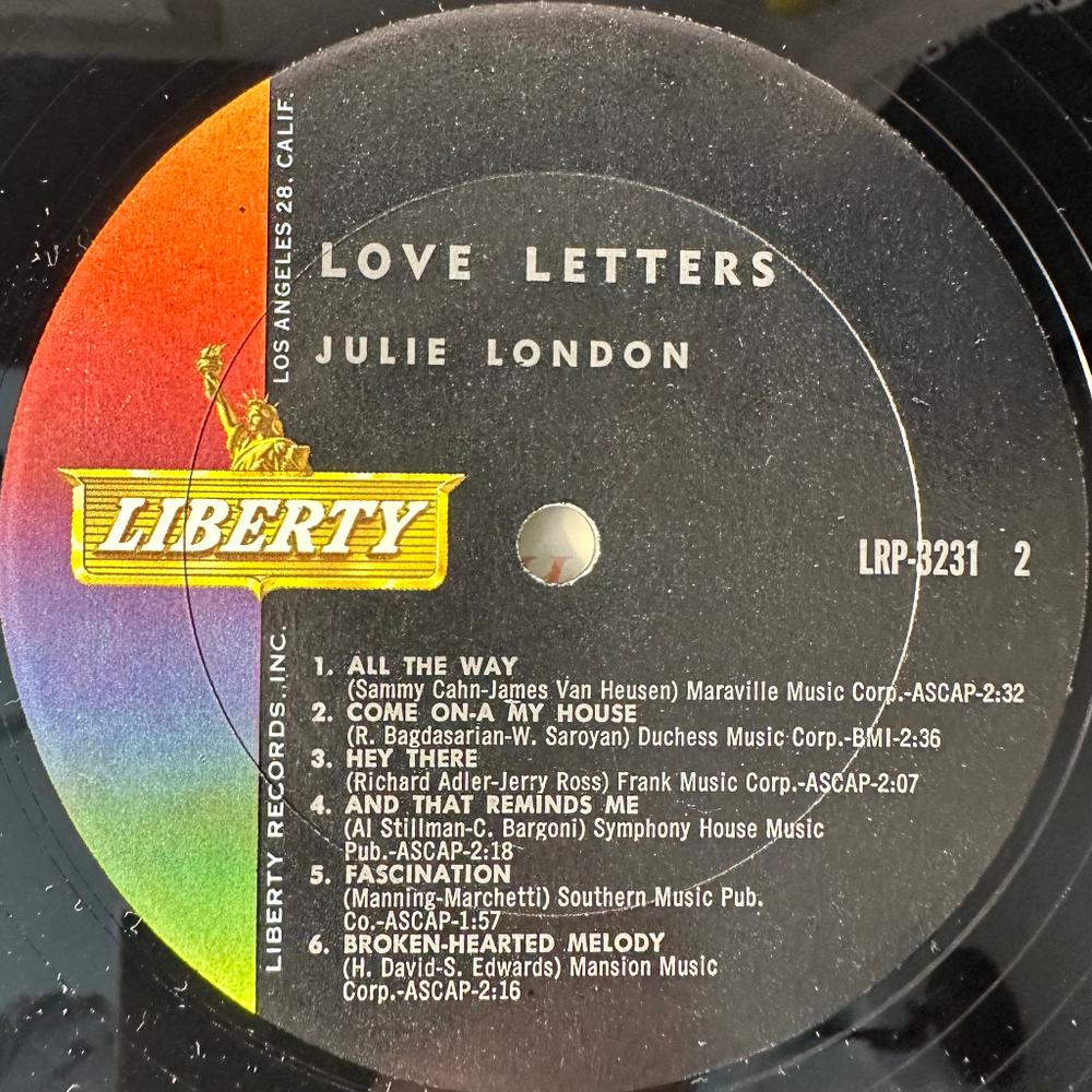 Julie London ‎– Love Letters (США 1962г.)