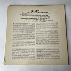 Винтажная виниловая пластинка LP Haydn Гайдн, Симфония Symphonie Concertante Pour Hautbois, Basson, Violon, Violoncelle Et Orchestre, Op. 84 (Германия 1959)