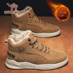 LINGHANGLUOTUO High Top Men"s Shoes Thermal Waterproof Insulated Shoes Men"s Sand