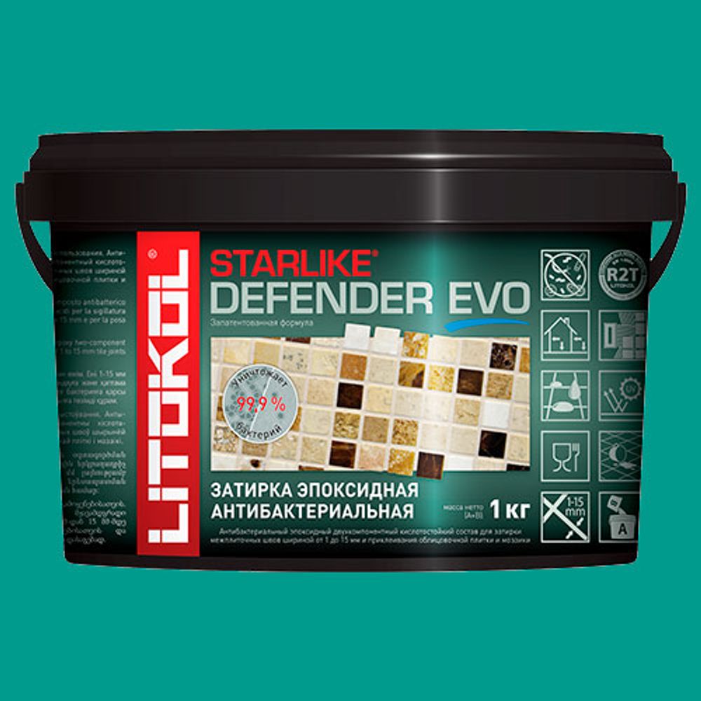 Затирка швов эпоксидная Litokol Starlike Defender EVO S.410 VERDE SMERALDO, 1 кг