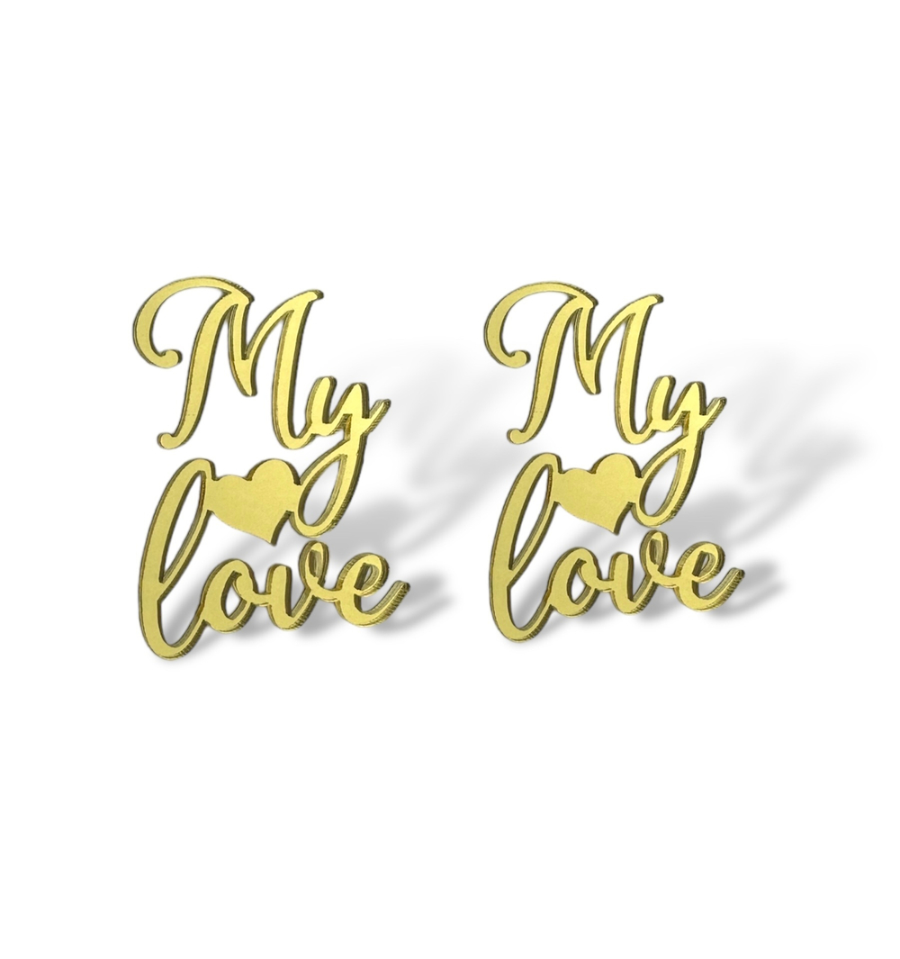 Топпер Мини надпись  "My love"  2шт