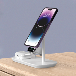 Беспроводная зарядная станция 3 в 1 MagSafe iPhone, Apple Watch, Airpods, белая, Deppa