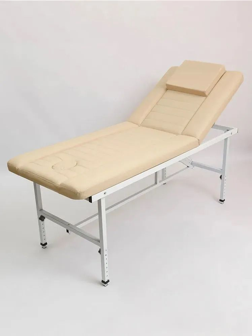 Массажный стол стационарный с прошивкой Massagecomplekt, с регулировкой высоты и вырезом для лица, 190*70, черный