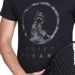 Мужское теннисное поло Quiet Please Camou Advantage Logo Men - Black
