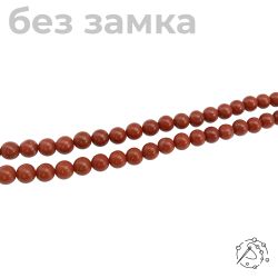 Нить бусин яшма красная 6 мм