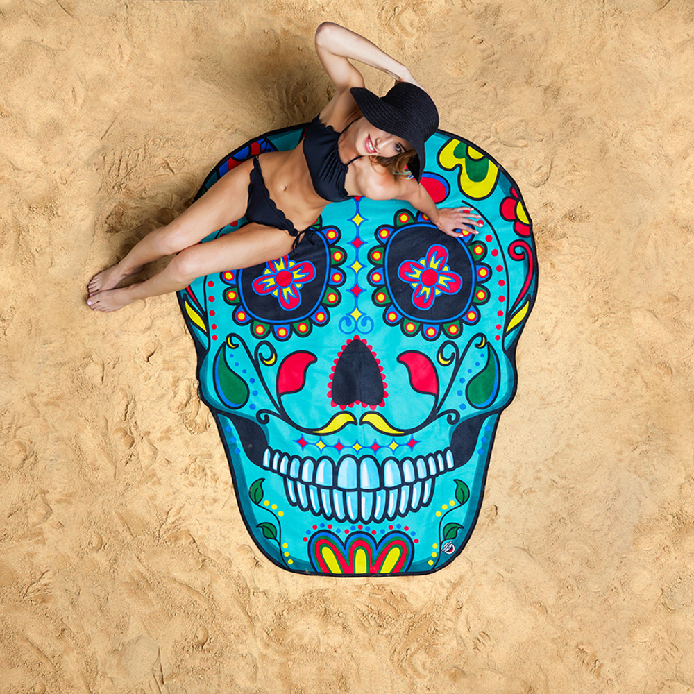Покрывало пляжное sugar skull