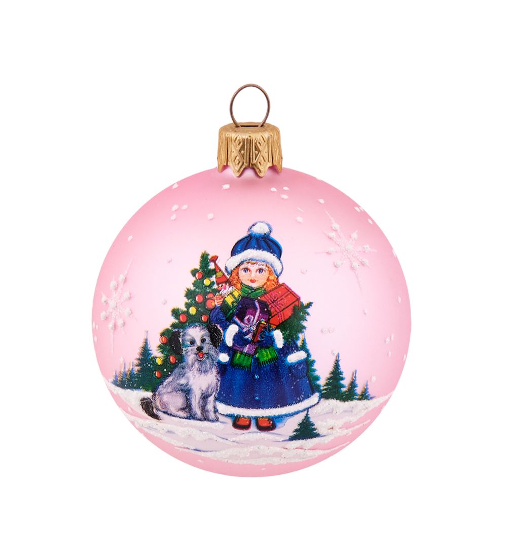 Элита НФШ-1731/1 Ел.украшение Шар «Девочка с собачкой» 65 мм