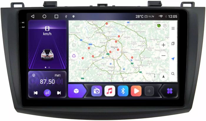 Магнитола для Mazda 3, Axela 2009-2013 - Kuberg OL-9507 QLed+2K, Android 12, Быстрая, CarPlay, 4G SIM-слот