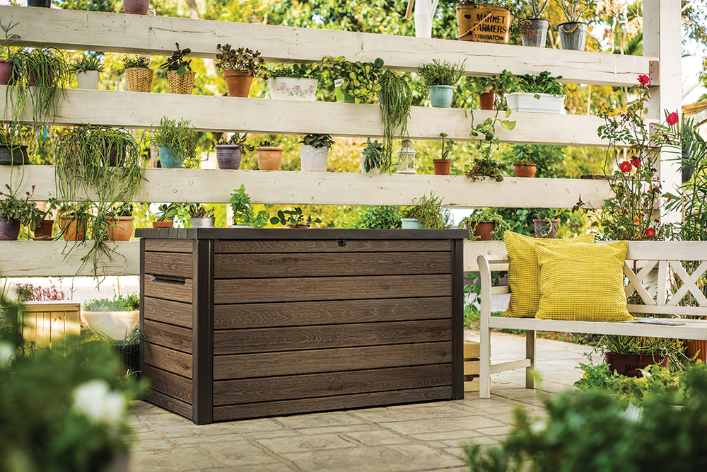 Пластиковый сундук Keter Deco deck 870 л brown