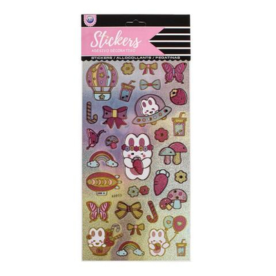 Наклейки с голографическим эффектом "Cuties" 30*15см.