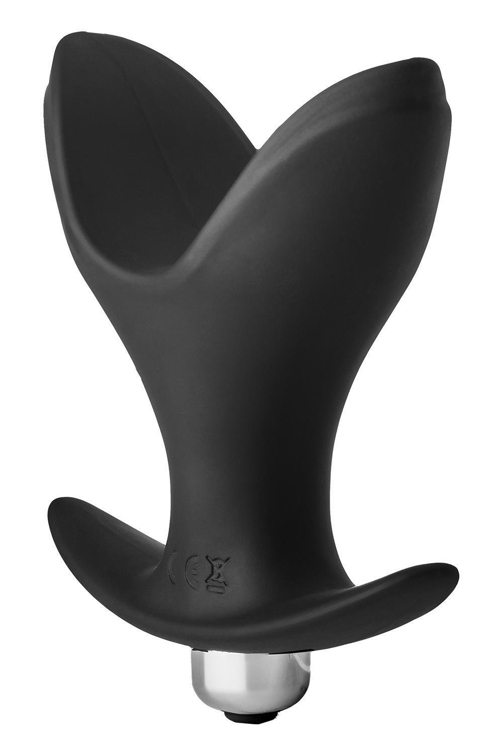 Черная анальная пробка Vibrating Anal Anchor Plug - 10 см. (Цвет: черный)
