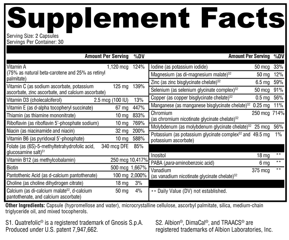 ActivNutrients® without Iron 60 Capsules