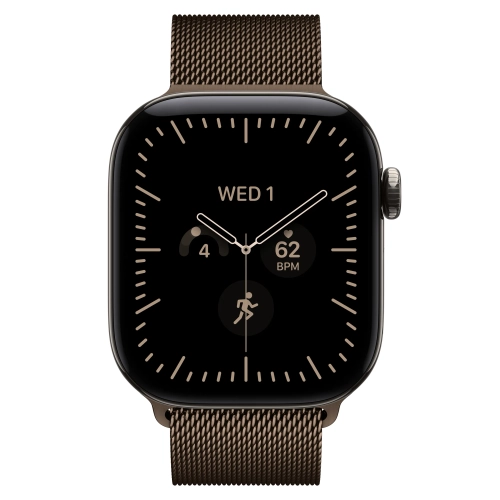 Умные часы Apple Watch Series 12 GPS + Cellular, 42mm, Natural Titanium Case with Dark Bronze Milanese Loop
