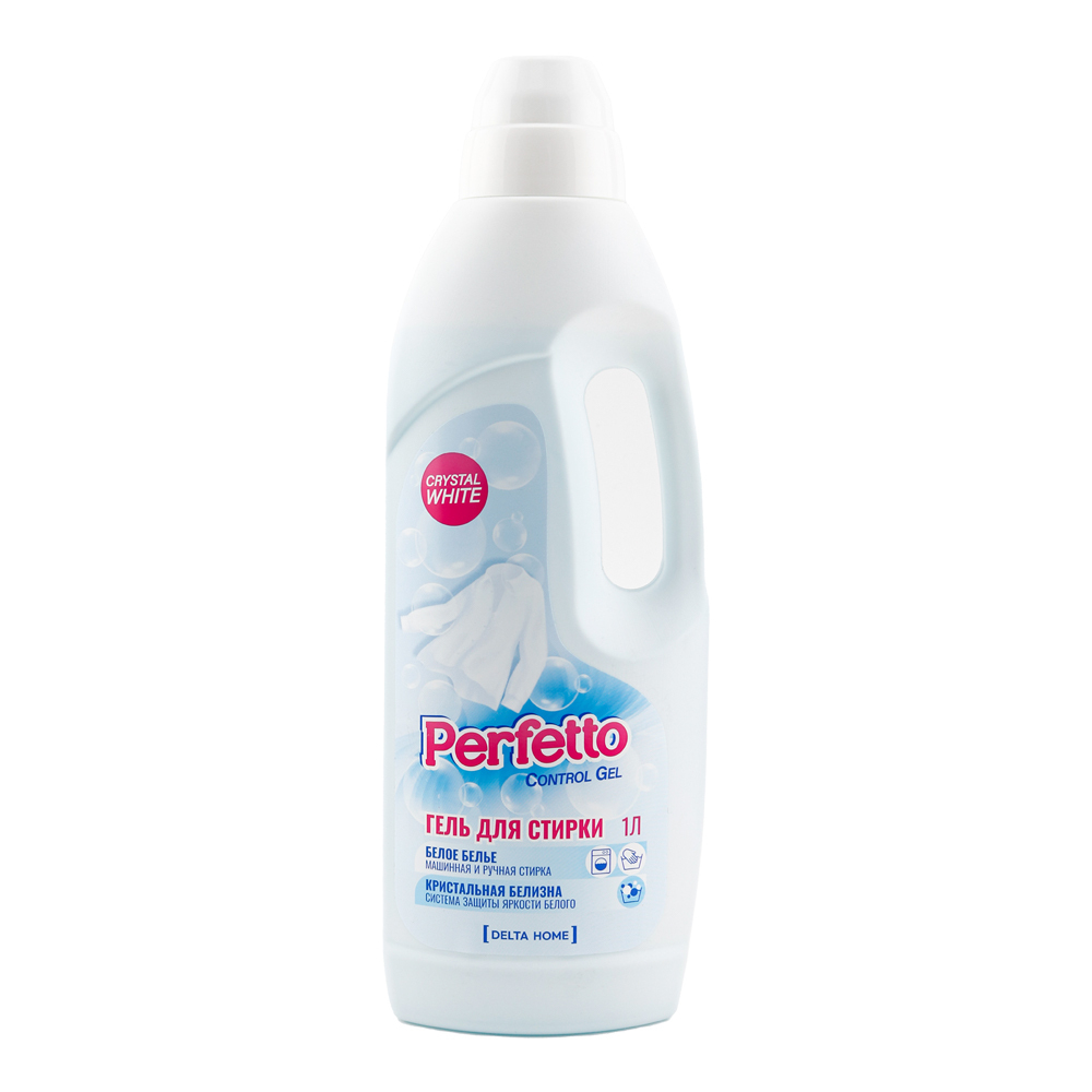 Гель для стирки Delta Home «Perfetto Control Gel» 1л (флакон ПНД, дозирующий РР колпачок)