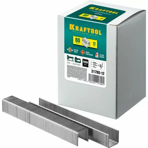 KRAFTOOL СКОБЫ ТИП 80, 12 ММ, СКОБЫ ДЛЯ СТЕПЛЕРА 31780-12