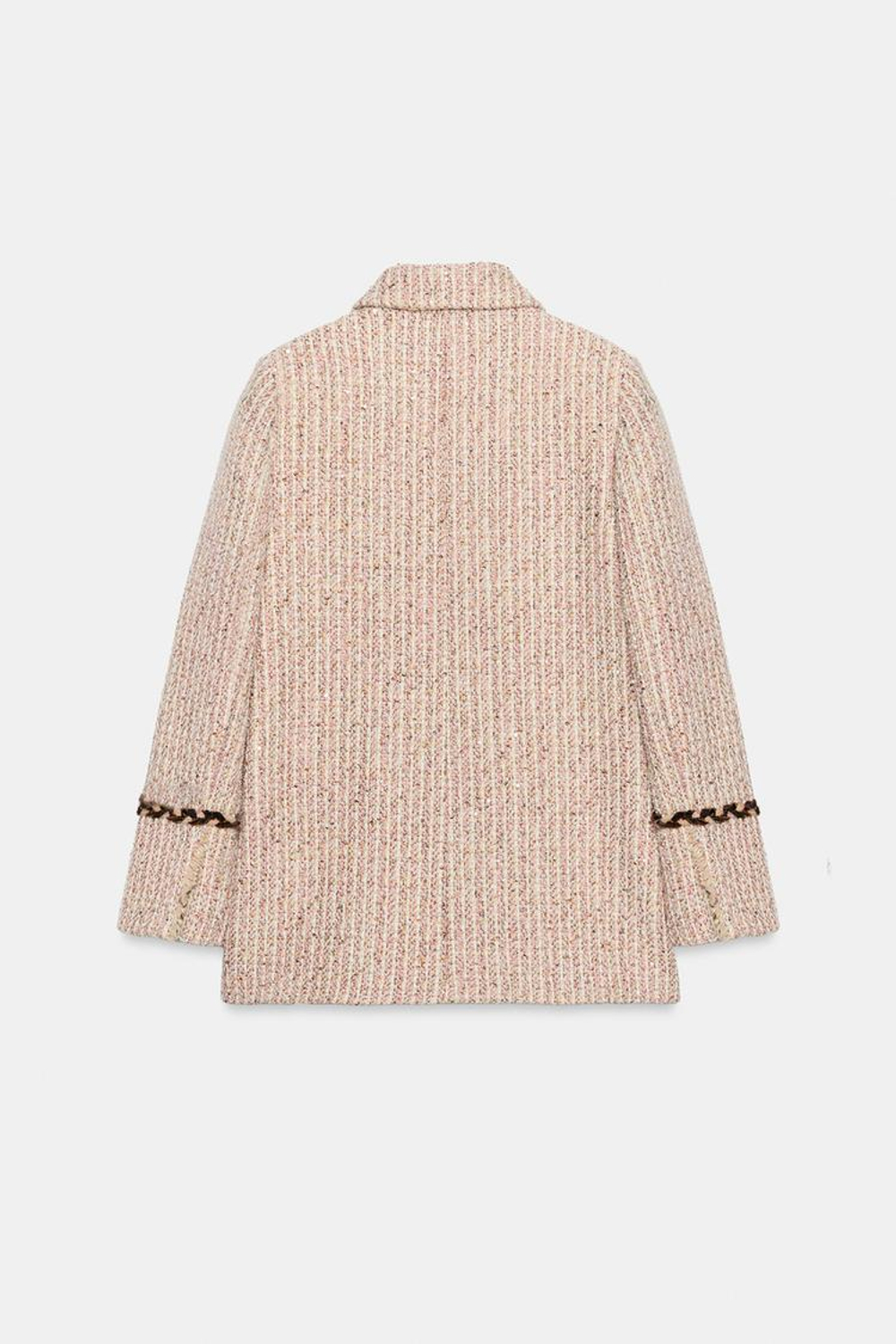 ZARA ФАКТУРНОЕ ПАЛЬТО С ПАЙЕТКАМИ, РОЗОВЫЙ
