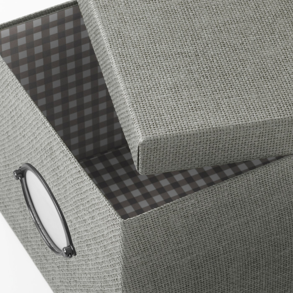 IKEA KVARNVIK  (ИКЕА КВАРНВИК)  -  Контейнер с крышкой — серый 25x35x20 см