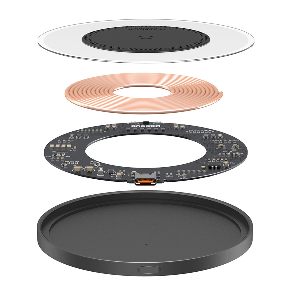 Беспроводная зарядка Baseus Simple 2 Wireless Charger Qi 15W - Cluster Black
