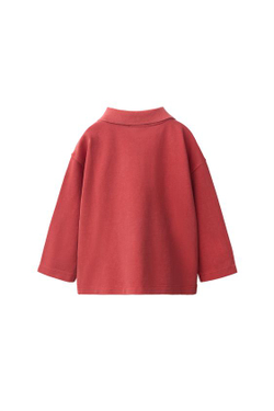 ZARA ОДНОТОННОЕ ПОЛО ПИКЕ, ЛИНЯЛЫЙ КРАСНЫЙ