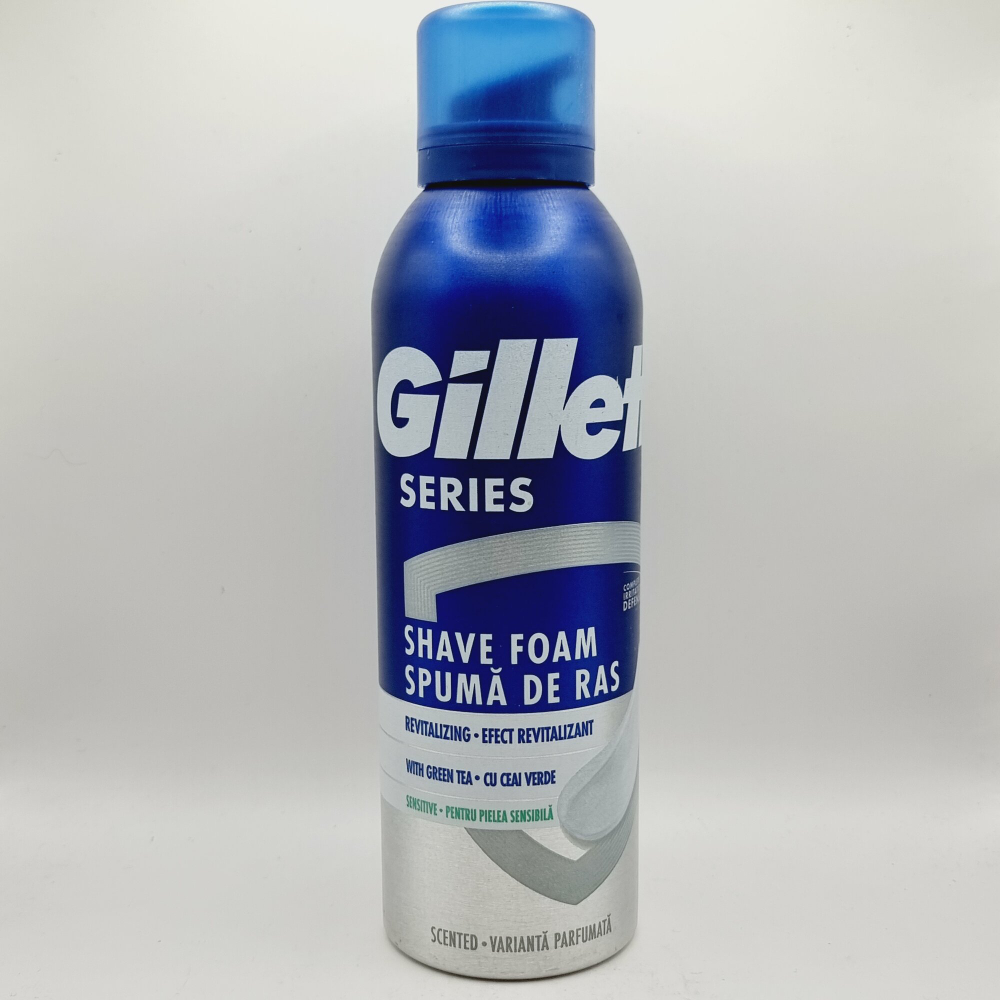 Gillette Series Пена для бритья с экстрактом зеленого чая для чувствительной кожи, 200 мл (Великобритания)