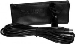 SHURE SV100-A микрофон динамический вокально-речевой с выключателем и кабелем (XLR-6.3 мм JACK), черный, серебристая сетка