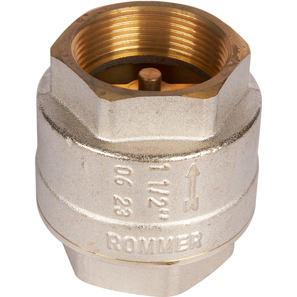 Клапан обратный ROMMER RVC-0001 - 1"1/2 (ВР/ВР, PN25, Tmax 120°C, с металлическим седлом)