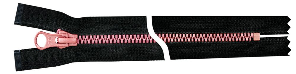 Молния трактор YKK Metalux Т5 (5 мм) 1 зам., разъем., розовая, 20 см, под металл, 580 pink 20, уп.10 шт