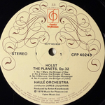 Holst, Hallé Orchestra, James Loughran ‎– The Planets, Op. 32 (Англия 1982г.)