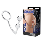 Кольцо на пенис с анальным стимулятором Two Bead Stainless Steel Anal Hook & Cock Ring