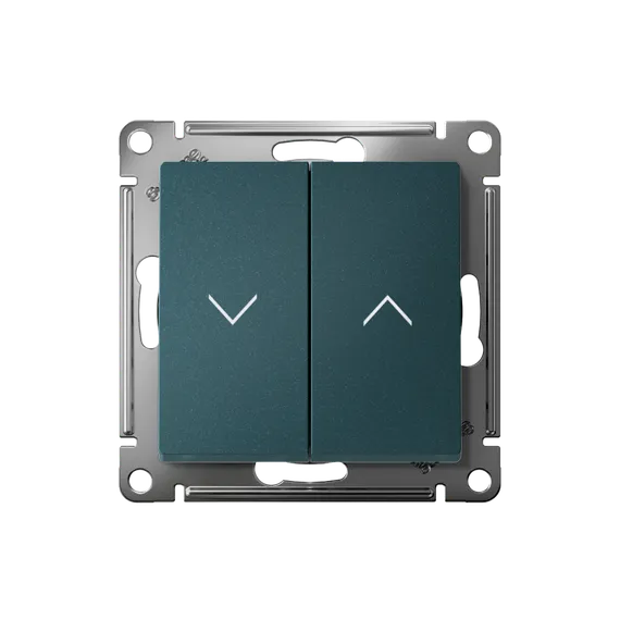 Выключатель для жалюзи двухклавишный Systeme Electric AtlasDesign Изумруд ATN000819