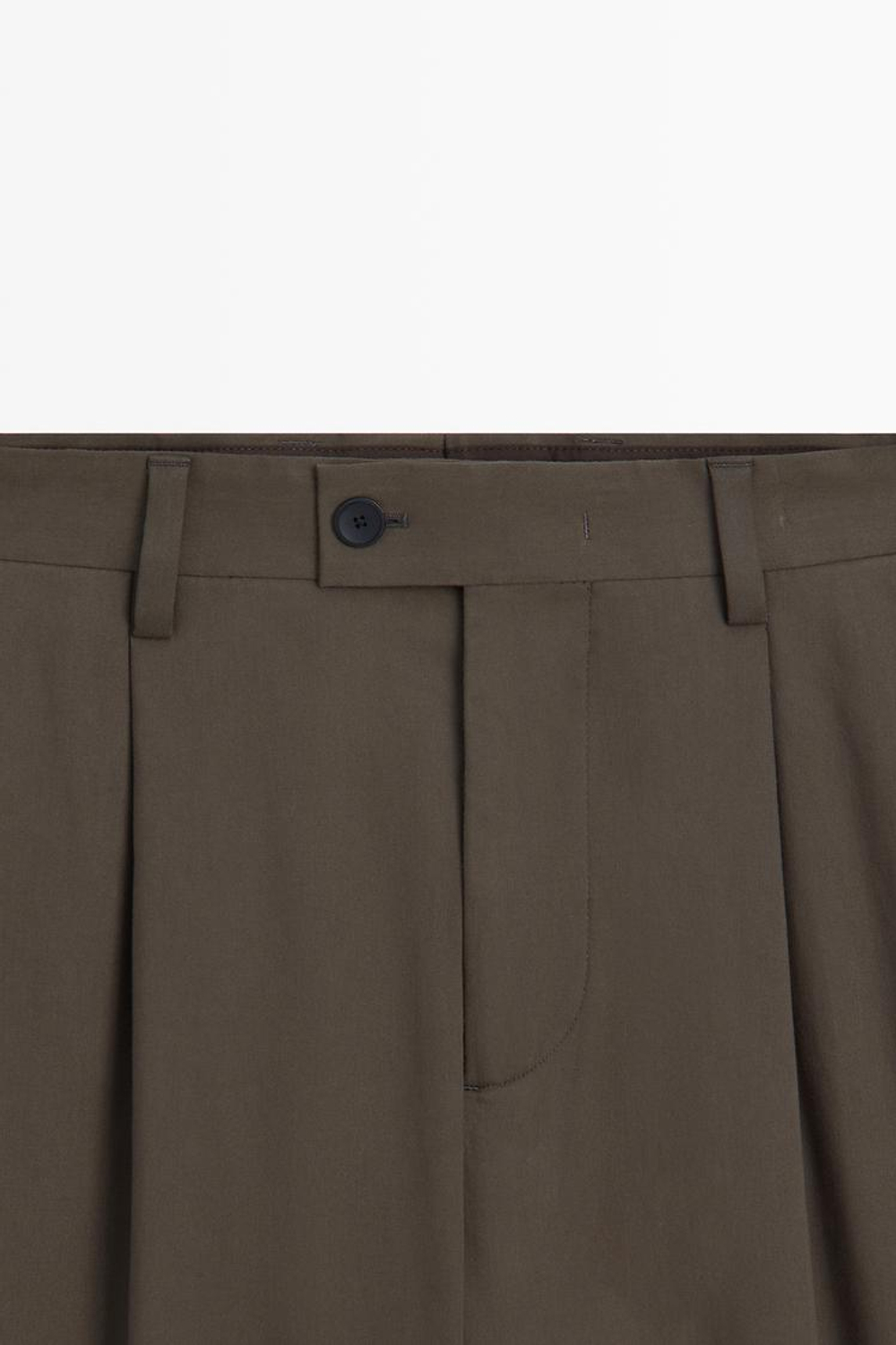 Massimo Dutti Брюки свободного кроя с защипами, коричневый