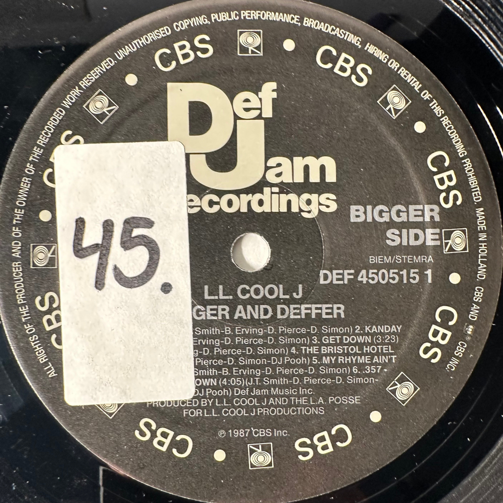 L.L. Cool J ‎– Bigger And Deffer (Голландия 1987г.)