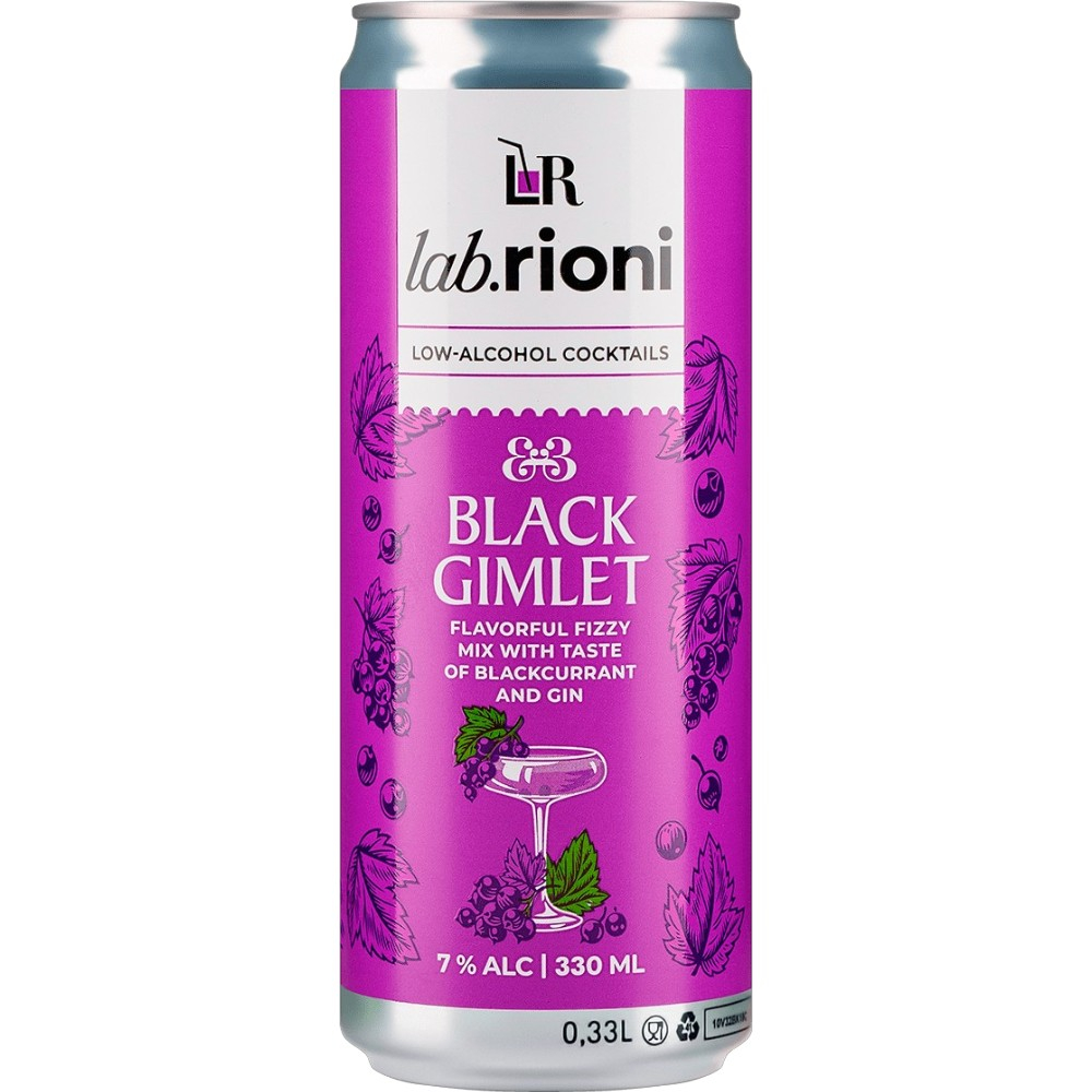 Коктейль Lab.Rioni Black Gimlet 0,33 л.