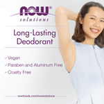 NOW Foods, Solutions, дезодорант-карандаш длительного действия, освежающая лаванда, 62 г (2,2 унции)