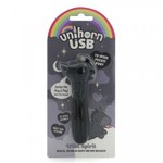 Вибропуля Unihorn Wild Spirit со стимуляцией язычком, чёрный